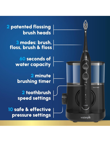 Cepillo de dientes eléctrico Waterpik Sonic-Fusion 2.0 Negro