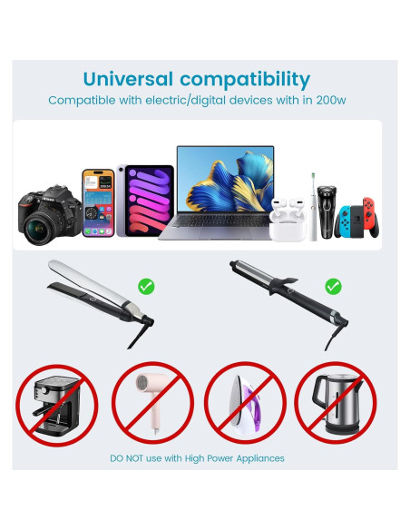 Convertidor de Voltaje BESTEK 220V a 110V con USB 3 Puertos