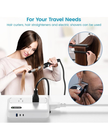 Convertidor de Voltaje BESTEK 220V a 110V con USB 3 Puertos