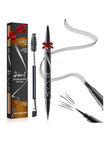 Lápiz de Cejas Microblading Impermeable Liayozl Gris 2-en-1