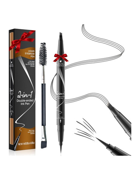 Lápiz de Cejas Microblading Impermeable Liayozl Gris 2-en-1