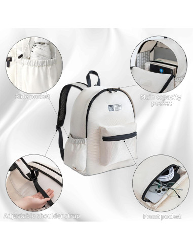 Mochila Plegable Ligera 15L Beige para Viajes y Senderismo