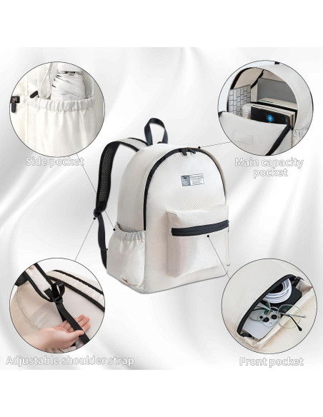 Mochila Plegable Ligera 15L Beige para Viajes y Senderismo