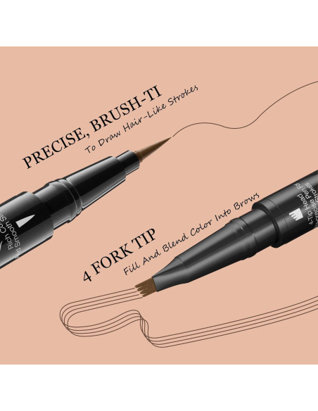 Lápiz de Cejas Microblading Impermeable Liayozl Gris 2-en-1