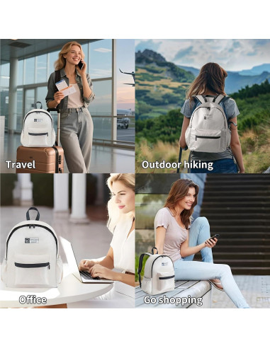 Mochila Plegable Ligera 15L Beige para Viajes y Senderismo