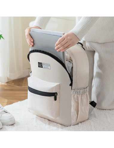 Mochila Plegable Ligera 15L Beige para Viajes y Senderismo