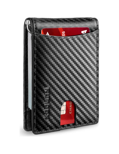 Billetera Slim RUNBOX de Cuero Genuino con Bloqueo RFID