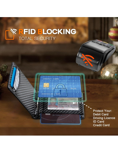 Billetera Slim RUNBOX de Cuero Genuino con Bloqueo RFID