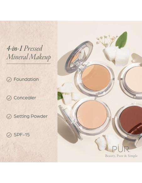Base de Maquillaje Mineral Compacta 4 en 1 PUR Beauty SPF 15
