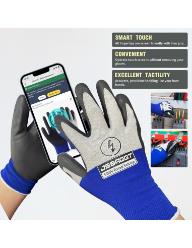 Guantes Aislantes Eléctricos JSBAGGT 500V Antideslizantes