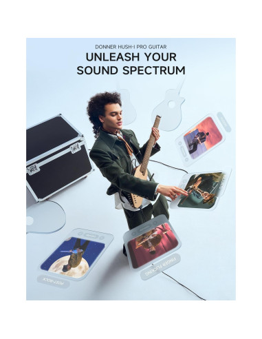 Guitarra Acústica Eléctrica Donner HUSH I PRO 6 Cuerdas
