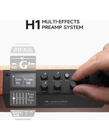 Guitarra Acústica Eléctrica Donner HUSH I PRO 6 Cuerdas