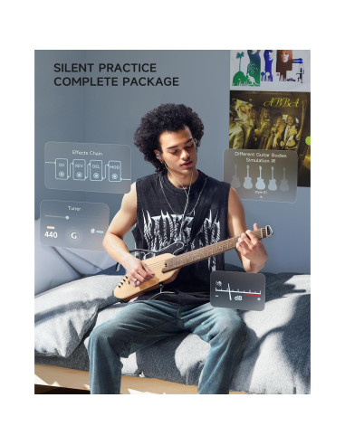 Guitarra Acústica Eléctrica Donner HUSH I PRO 6 Cuerdas