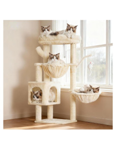 Torre para Gatos Heybly HCT006SM 100 cm Beige con Rascador