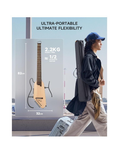 Guitarra Acústica Eléctrica Donner HUSH I PRO 6 Cuerdas