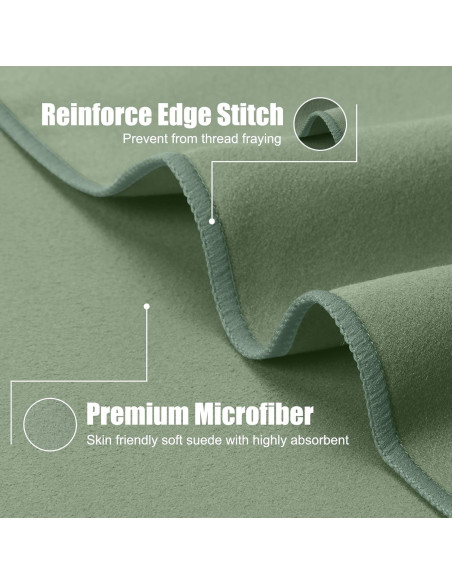 Toalla de Secado Rápido Haoteey 3 Tamaños Microfibra Verde