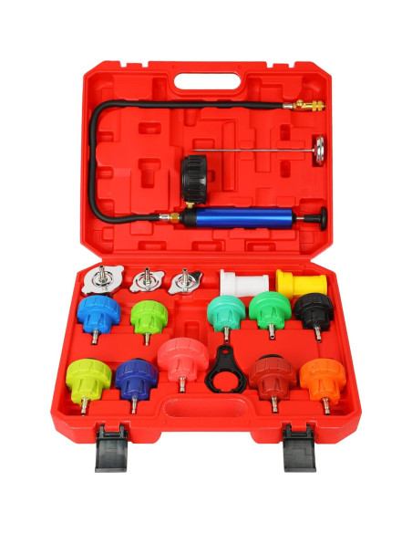 Kit de Prueba de Presión de Radiador 18 Piezas Yonligonju A1 Kit de Prueba de Presión de Radiador 18 Piezas Yonligonju A1