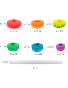 Juguete Apilable Giratorio Arcoíris LB 1231 para Niños 1-3 Años 2