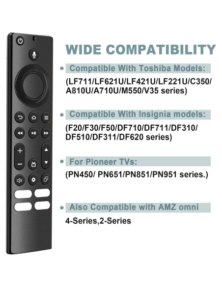 Control Remoto de Voz Leewardship para TV Insignia/Toshiba/Pioneer