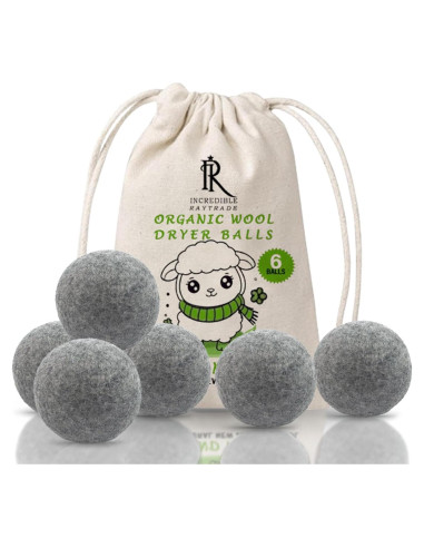 Bolas de Secado de Lana Orgánica RAYTRADE 6-Pack 100% Natural