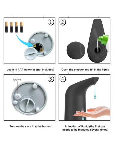 Dispensador de Jabón Automático TUMAN Pro 400ml Negro IPX6