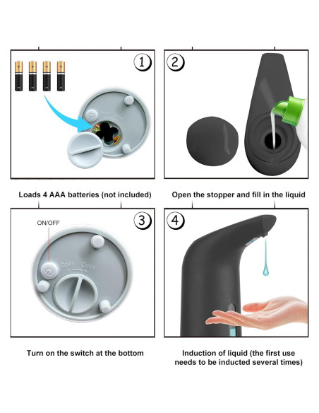 Dispensador de Jabón Automático TUMAN Pro 400ml Negro IPX6 Dispensador de Jabón Automático TUMAN Pro 400ml Negro IPX6