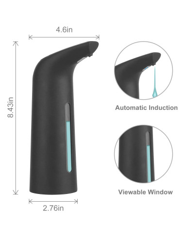 Dispensador de Jabón Automático TUMAN Pro 400ml Negro IPX6