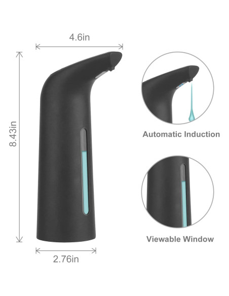 Dispensador de Jabón Automático TUMAN Pro 400ml Negro IPX6 Dispensador de Jabón Automático TUMAN Pro 400ml Negro IPX6