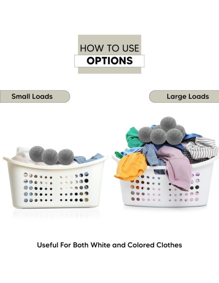 Bolas de Secado de Lana Orgánica RAYTRADE 6-Pack 100% Natural