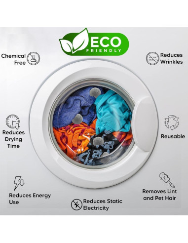 Bolas de Secado de Lana Orgánica RAYTRADE 6-Pack 100% Natural