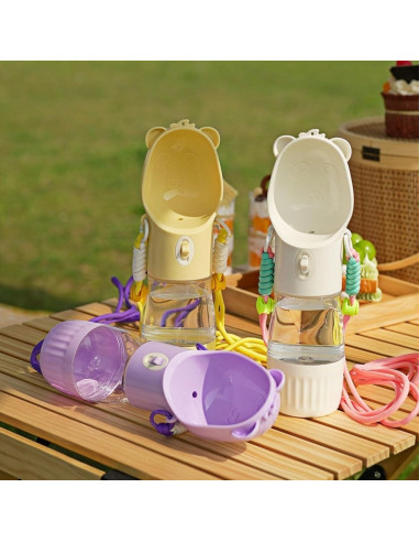 Botella de Agua Plegable para Perros Genérico 13oz Púrpura