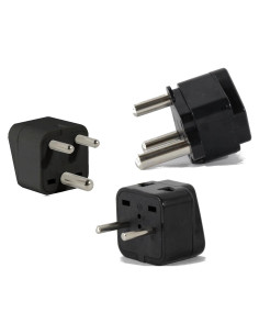 Adaptador de viaje universal Plug In Solutions Tipo E y D - Paquete de 3