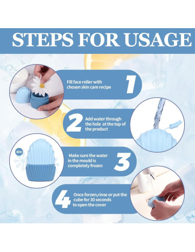 Rodillo de Hielo Facial Daifanni Sirena Azul - Antiarrugas y Masaje