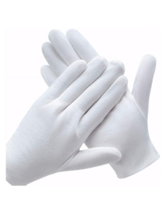12 Pares de Guantes de Algodón Blanco Coyaho para Eczema