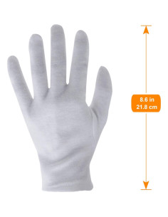 12 Pares de Guantes de Algodón Blanco Coyaho para Eczema 2