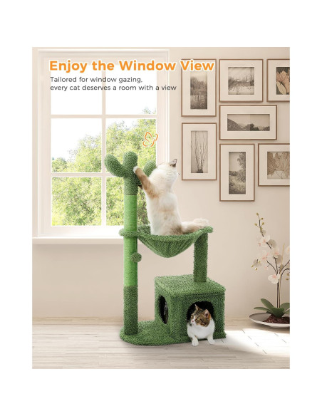 Árbol para Gatos MUTTROS Cactus 101.6 cm con Hamaca y Rascador