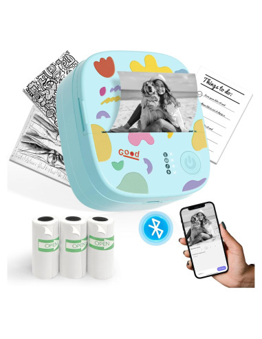 Mini Impresora de Etiquetas XenGro AHM2-B Bluetooth - Azul