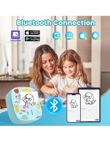 Mini Impresora de Etiquetas XenGro AHM2-B Bluetooth - Azul
