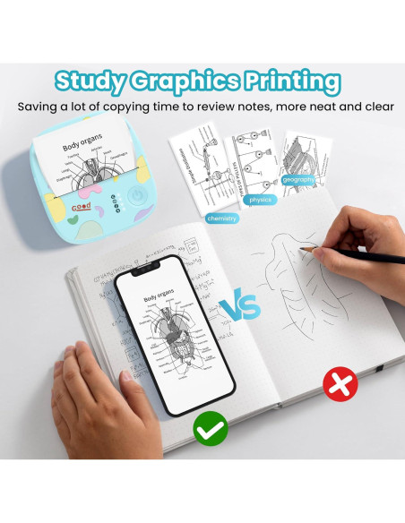 Mini Impresora de Etiquetas XenGro AHM2-B Bluetooth - Azul