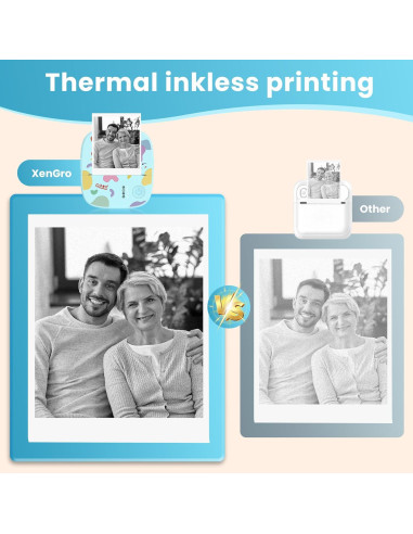 Mini Impresora de Etiquetas XenGro AHM2-B Bluetooth - Azul