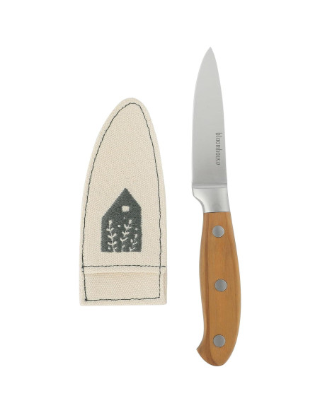 Cuchillo de Pelar Bloomhouse de Acero Alemán 10.16 cm con Mango de Olivo