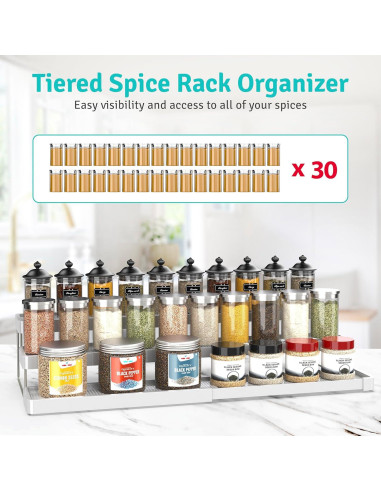 Estante de Especias Expandible YAN & HIN 3 Niveles Blanco