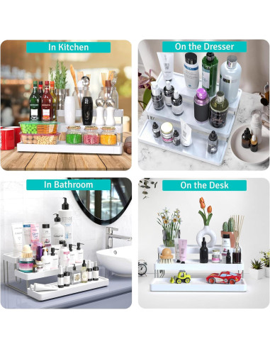 Estante de Especias Expandible YAN & HIN 3 Niveles Blanco