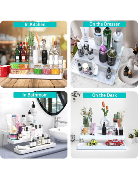 Estante de Especias Expandible YAN & HIN 3 Niveles Blanco