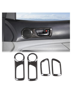 Panel de Manija Interior Aunginsy para Toyota Tacoma 2005-2015 - 4 Pcs Fibra de Carbono