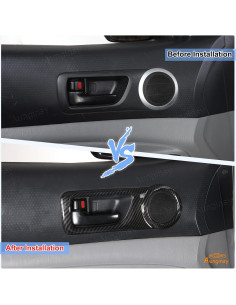 Panel de Manija Interior Aunginsy para Toyota Tacoma 2005-2015 - 4 Pcs Fibra de Carbono 2