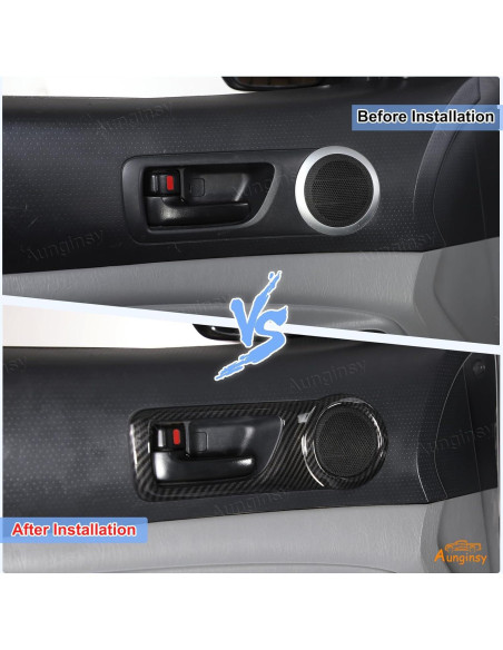 Panel de Manija Interior Aunginsy para Toyota Tacoma 2005-2015 - 4 Pcs Fibra de Carbono