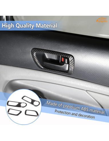Panel de Manija Interior Aunginsy para Toyota Tacoma 2005-2015 - 4 Pcs Fibra de Carbono