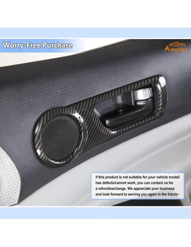 Panel de Manija Interior Aunginsy para Toyota Tacoma 2005-2015 - 4 Pcs Fibra de Carbono