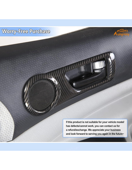 Panel de Manija Interior Aunginsy para Toyota Tacoma 2005-2015 - 4 Pcs Fibra de Carbono